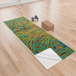 Psychedelic Green And Yellow Abstraction Yoga Towel