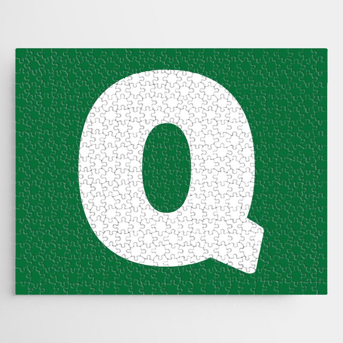 Q (White & Olive Letter) Jigsaw Puzzle