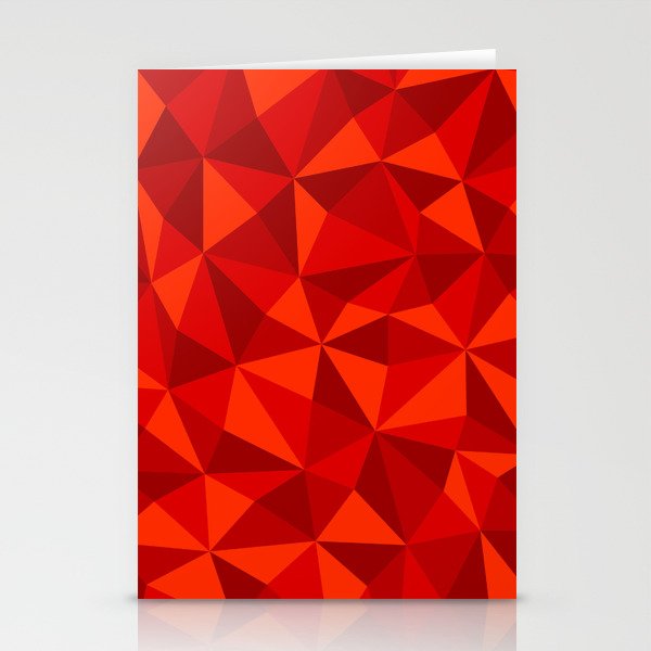 Red Triangle Pattern Stationery Cards