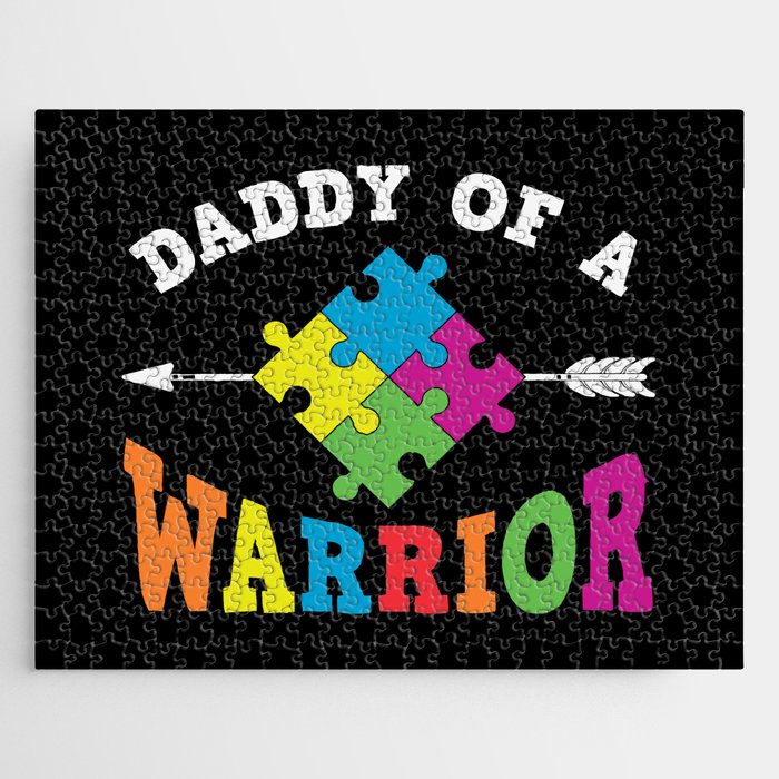 Daddy Of A Warrior Autism Awareness Jigsaw Puzzle