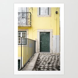 Yellow House | Alfama Lisbon Portugal Art Print