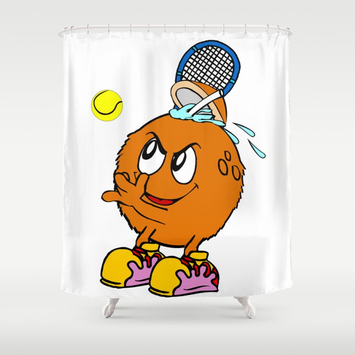 Coconut Cartoon Character Playing, Cartoon Character Shower Curtains