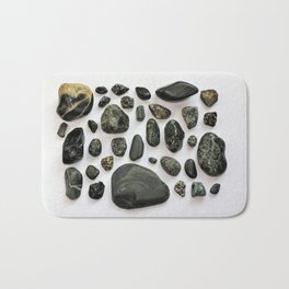 Beach Stones: The Blacks (Lapidary; Found Objects) Bath Mat
