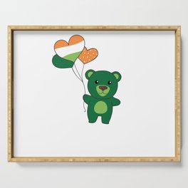 Bear With Ireland Balloons Cute Animals Happiness Serving Tray