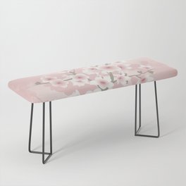 Apricot Cherry Blossom | Vintage Floral Bench