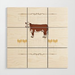 Hereford Cow Cattle Bull Beef Farm Wood Wall Art