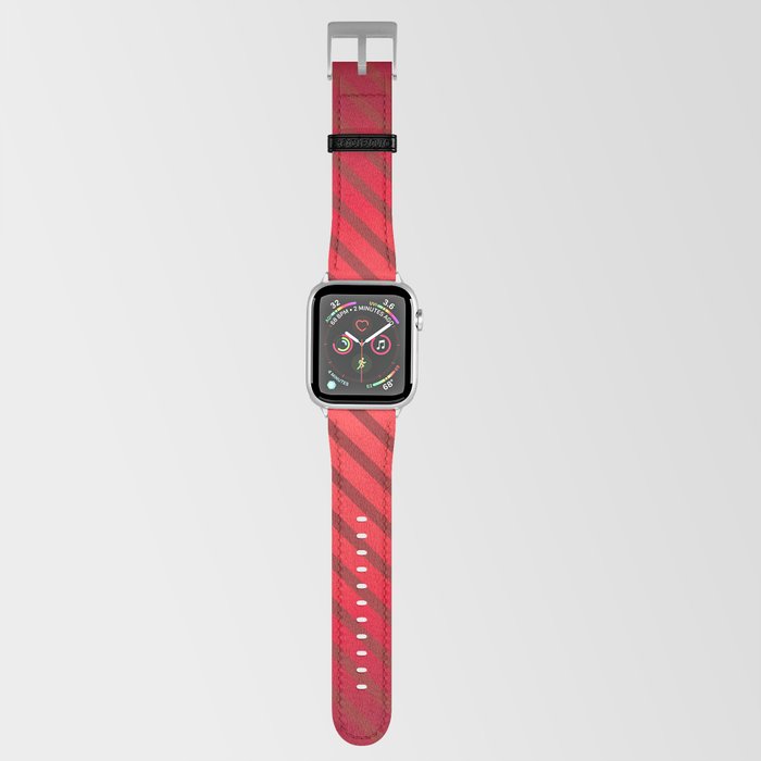 ABSTRACT CANDY STRIPE RED DIAGONAL LINE BACKGROUND. Apple Watch Band