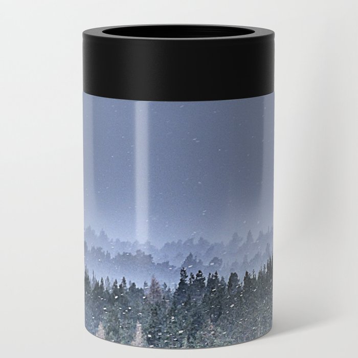 Scottish Pine Forest Caught in a Snow Shower ( in I Art and Afterglow) Can Cooler