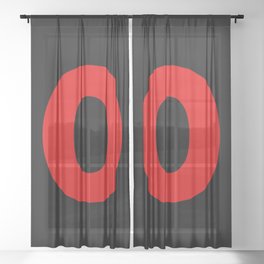 letter O (Red & Black) Sheer Curtain
