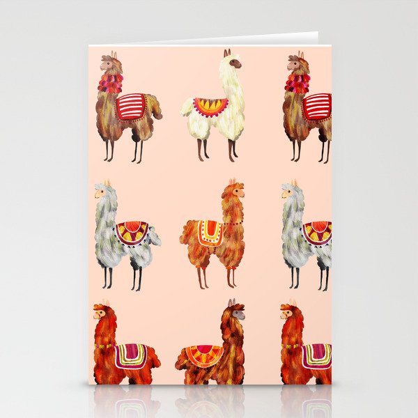 llamas pattern Stationery Cards
