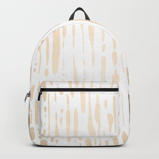 White Gold Sands Modern Vertical Dotted Lines Backpack