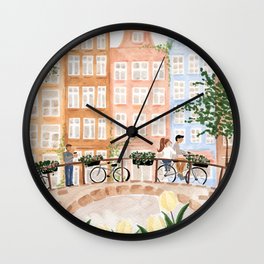 Amsterdam in the Spring Wall Clock