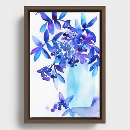 blue stillife: rowan Framed Canvas