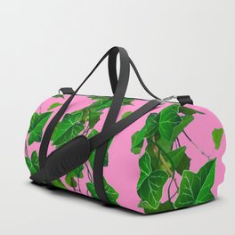 GREEN IVY HANGING LEAVES & VINES ON PINK Duffle Bag