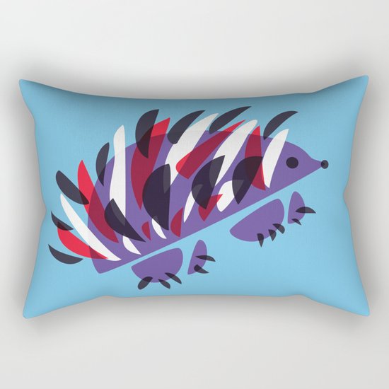 Colorful Abstract Hedgehog Rectangular Pillow