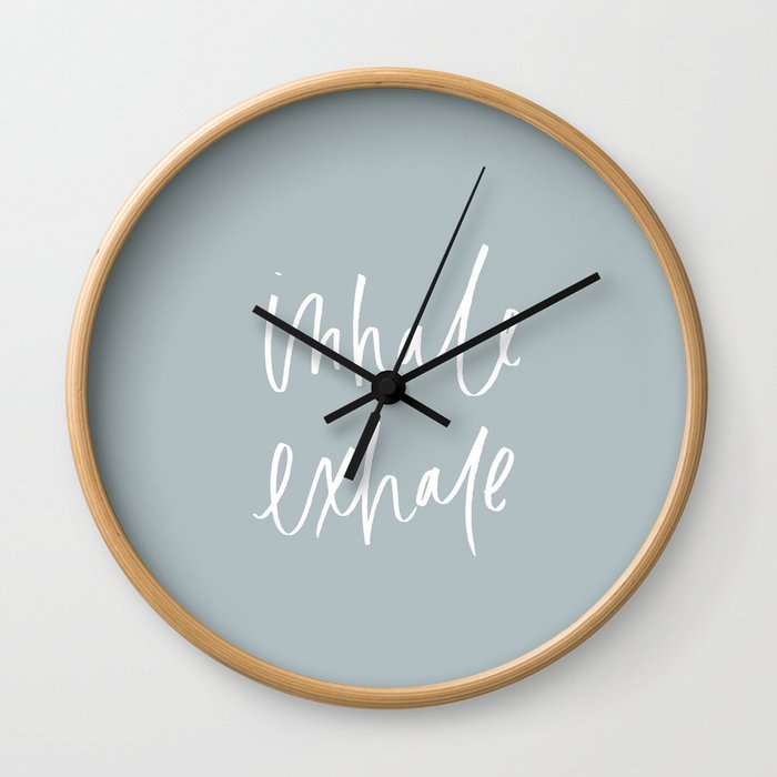 Inhale Exhale Blue Wall Clock