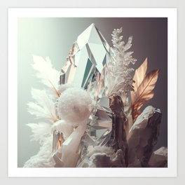 Crystals & Feathers Art Print