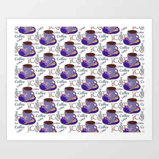 Coffee pattern (2) Art Print