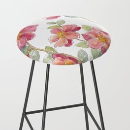 Coral Pink Camellia Flowers  Bar Stool