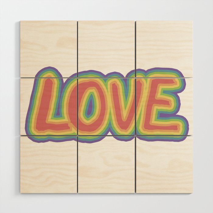 Love - Pride Rainbow Wood Wall Art