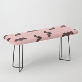 Bat Pattern for Halloween on Pink Background Bench