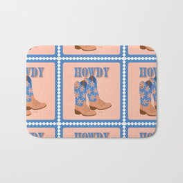 Howdy Cowgirl – Blue & Peach Bath Mat