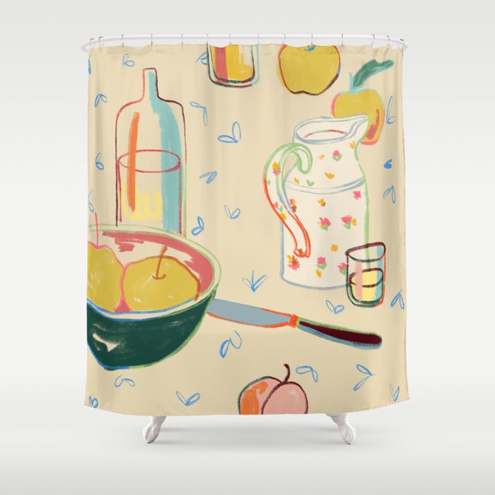 YELLOW APPLES Shower Curtain