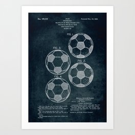 1963 - Soccer Ball patent art Art Print