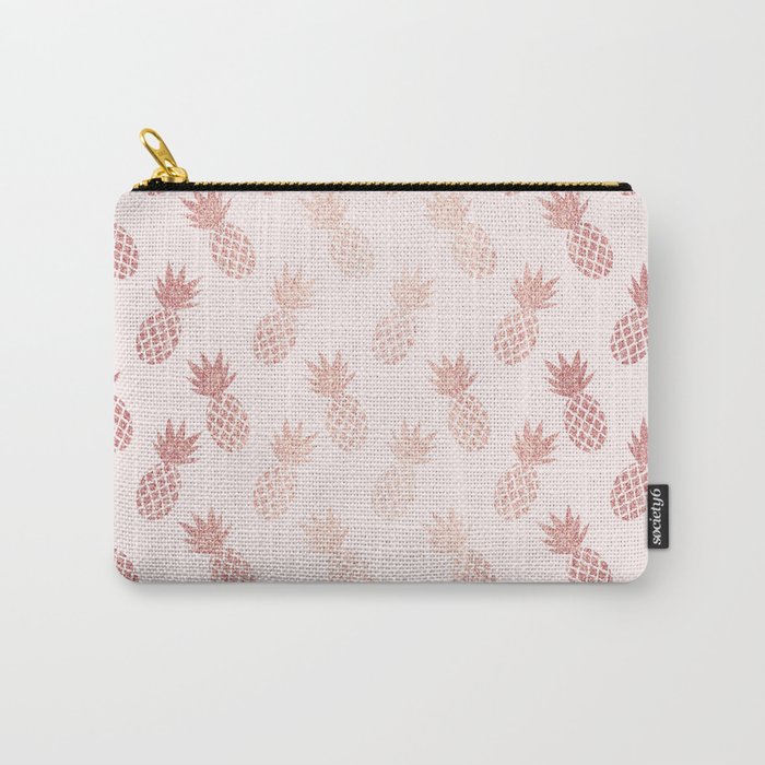Rose Gold Pineapple Pattern Carry-All Pouch
