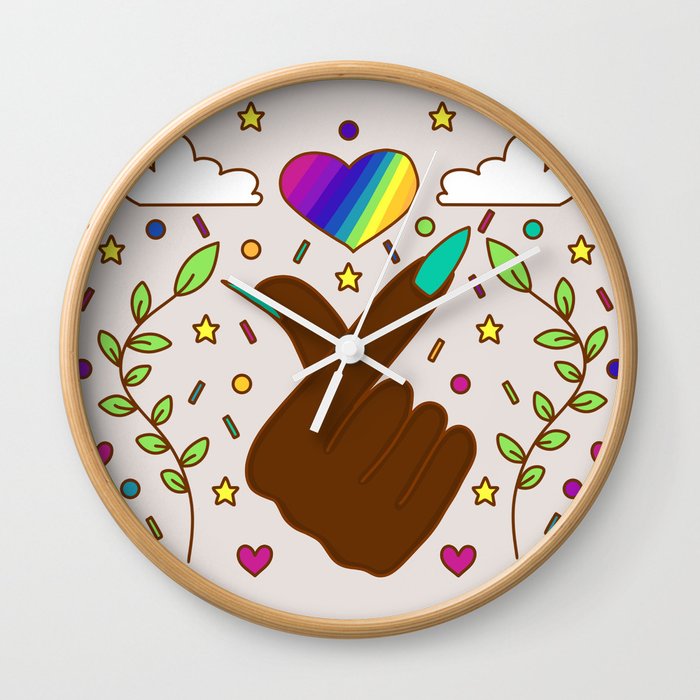 Finger Heart Wall Clock