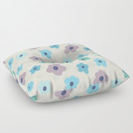 sunny flowers blue-aqua-grey Floor Pillow