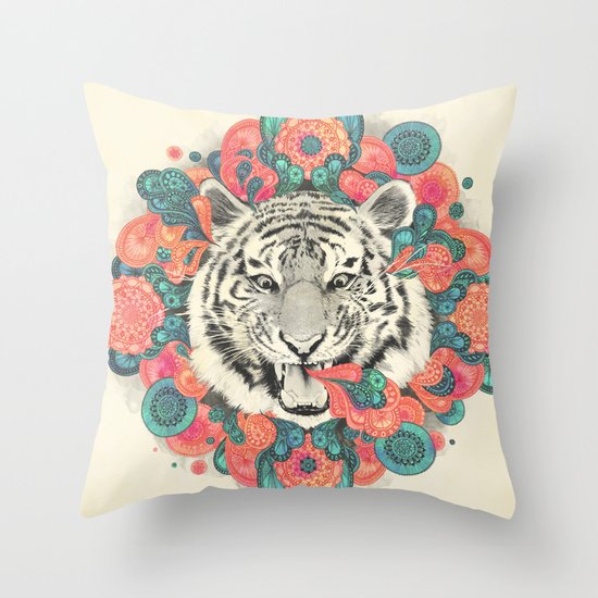 bengal mandala Throw Pillow