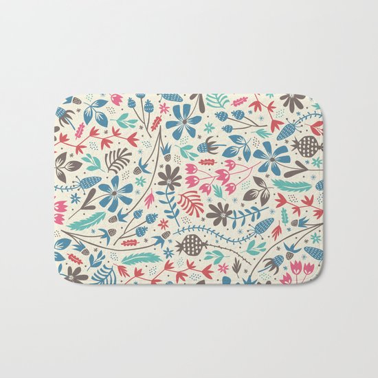 Retro Blooms Bath Mat