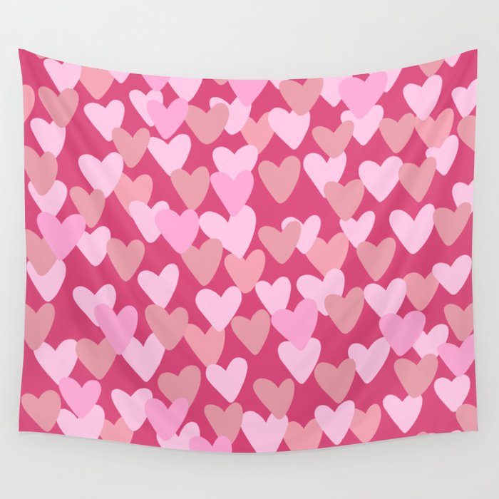 Love On My Mind - soft pink Wall Tapestry