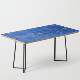 Extreme surfing pipeline wave with mirrored reflection oregon, hawaii, florida, portugal, nazare, honolulu surfer landsccape painting in ocean blue Coffee Table