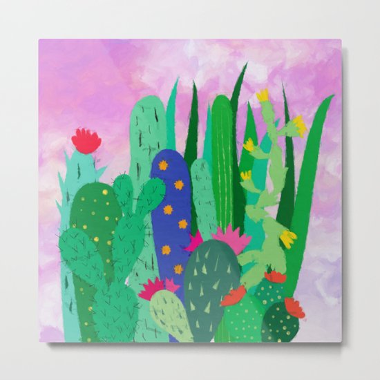 Painted cacti Metal Print