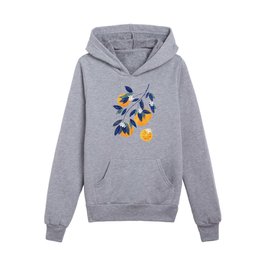 Oranges branch and flowers Kids Pullover Hoodies