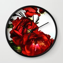 The Red Love Rose Wall Clock