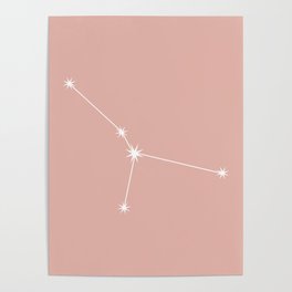 CANCER Pastel Pink – Zodiac Astrology Star Constellation Poster