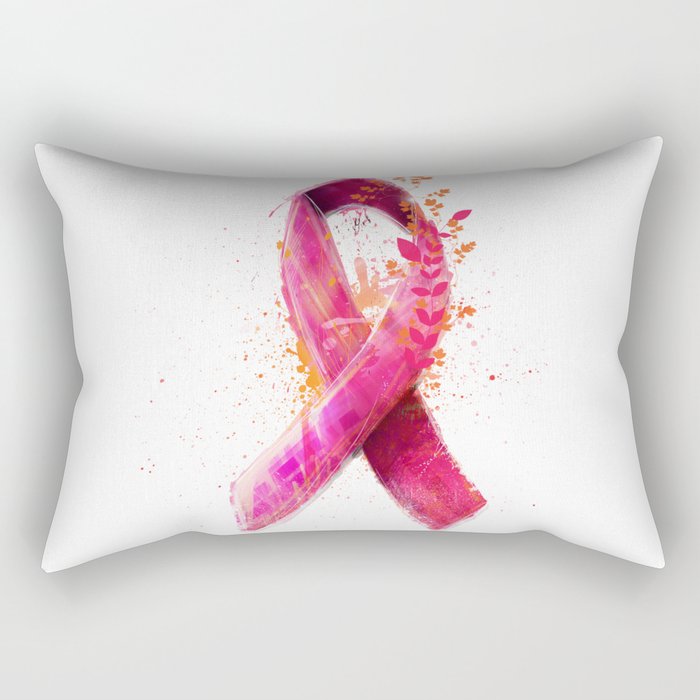 Breast Cancer Ribbon Rectangular Pillow