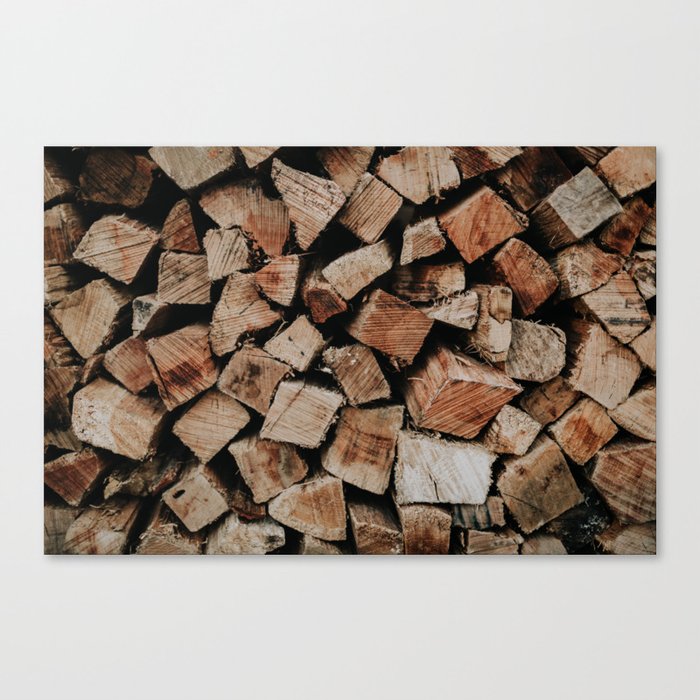 Chopped Firewood Stack Canvas Print