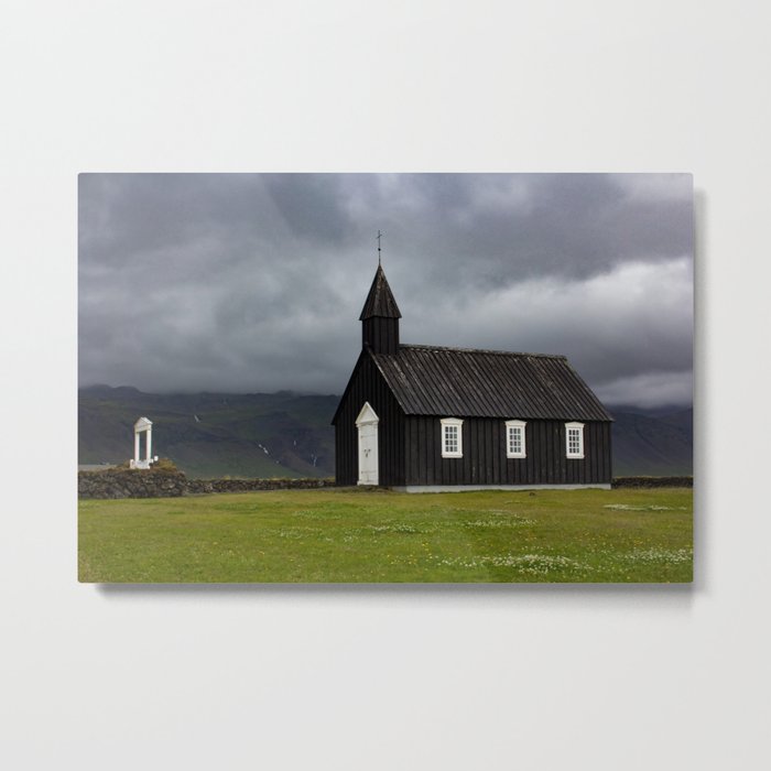 Budir black church Snæfellsnes Peninsula Iceland Metal Print