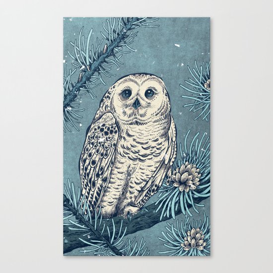 Winter Snowy Owl Canvas Print