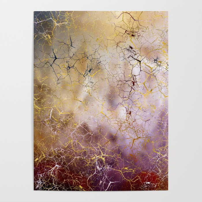 Abstract  Marble and quartz crystal Texture Poster
