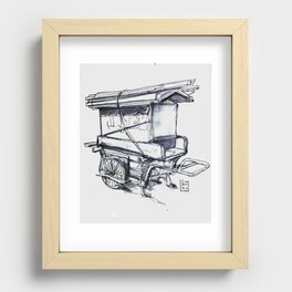 japan wood cart Recessed Framed Print