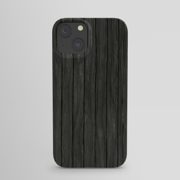 Dark grey wooden surface iPhone Case