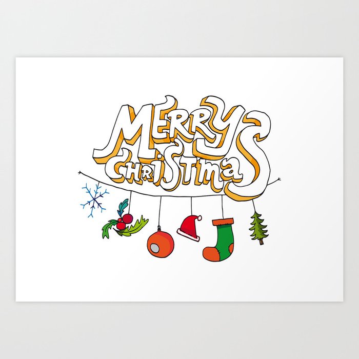 Merry Christmas Art Print By Davidbombai Society6