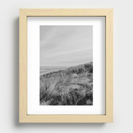Black and white dunes Recessed Framed Print