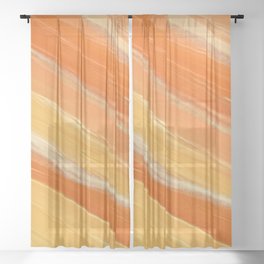 Orange & yellow stripes  Sheer Curtain