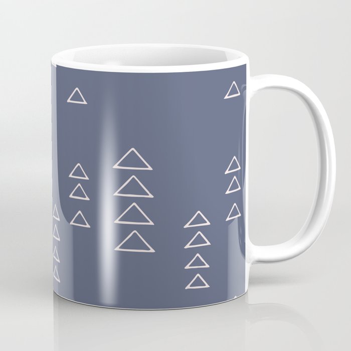 Modern Minimalist Triangle Pattern in Slate Blue Coffee Mug
